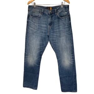 J.Crew 770 Straight Fit Jeans Mens 34x30 Blue Distressed Denim 100% Cotton‎